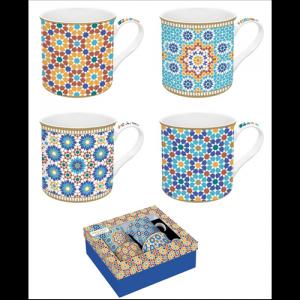 R2S.179MARR Porcelán bögreszett 4 db-os, 300ml, dobozban, Atmosphere, Marrakech