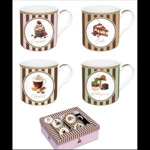 R2S.179SWEM Porcelánbögre 4db-os 300ml, dobozban, Sweet Moments