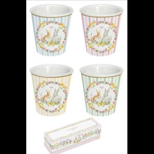 R2S.1952EAST  Porcelán eszpresszópohár 100ml, 4 személyes, dobozban, Happy Easter