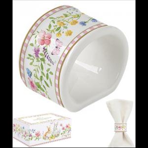 R2S.2098EAST Porcelán szalvétagyűrű 4 db-os szett, 4,5cm, dobozban, Happy Easter