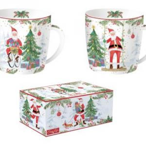 R2S.213JOYF Porcelán bögreszett 2db-os, 350ml, dobozban, Joyful Santa