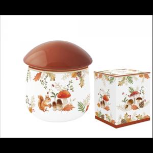 R2S.2147AUBR Porcelán konyhai tároló gombaformájú, 11x15cm, dobozban, Autumn Breeze