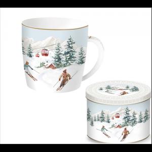 R2S.217CHAL Porcelánbögre 350ml, fémdobozban, Chalet