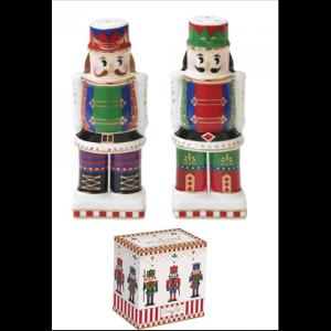 R2S.2191NUTC Porcelán só-borsszóró szett, 9cm, dobozban, Nutcracker