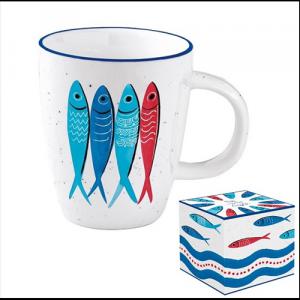 R2S.2203SARB Porcelánbögre 350ml dobozban,Sardine's Party