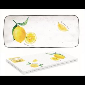 R2S.2209AMAL Porcelántálca 36x15,5cm,Amalfi citrom mintás