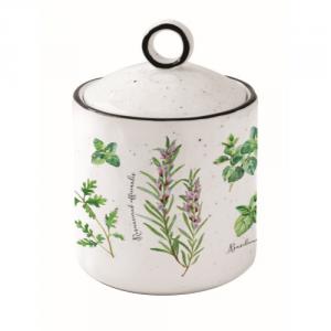 R2S.2211HERU Porcelán konyhai tároló 9x13cm,Herbarium