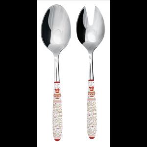 R2S.2268MNOE Rozsdamentes salátakiszedő szett műanyag dekorborítású nyéllel, Magie de Noel