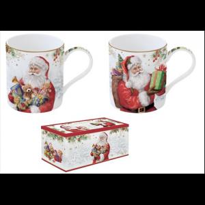 R2S.283SANC Porcelán bögreszett 2db-os, 350ml, dobozban, Santa Is Coming