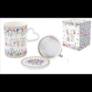 R2S.3105MAMO Porcelán szűrősbögre tetővel, 350ml, dobozban, Mon Amour