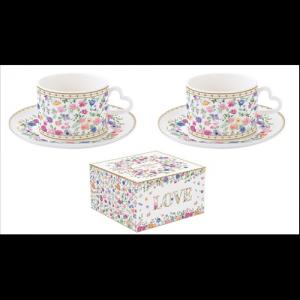 R2S.3106MAMO Porceláncsésze+alj 240ml, 2 személyes, dobozban, Mon Amour