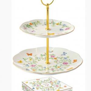 R2S.3129DANB Porcelán süteményes állvány 2 emeletes, 16/21cm, dobozban, Dancing Butterflies