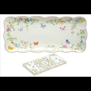 R2S.3134DANB Porcelántálca 36x14cm, dobozban, Dancing Butterflies