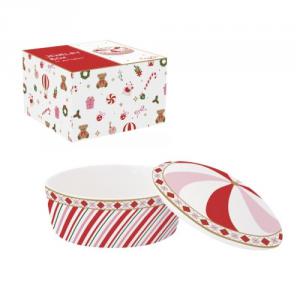 R2S.3223CTWI Porcelán ékszertartó tálka 10cm, dobozban, Christmas Twist