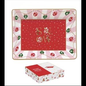 R2S.3224CTWI Porcelántálka 14x11cm, dobozban, Christmas Twist