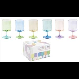 R2S.4002RAIB Boros üvegpohárszett 6 db-os, színes, 360ml, dobozban, Rainbow