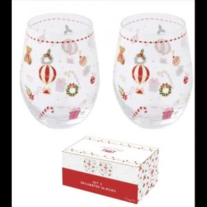 R2S.4015CTWI Üvegpohár 500ml, 2db-os szett, dobozban, Christmas Twist