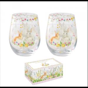 R2S.4015EAST Üvegpohár 500ml, 2db-os szett, dobozban, Happy Easter