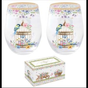 R2S.4015SPBL Üvegpohár 500ml, 2db-os szett, dobozban, Spring Bloom