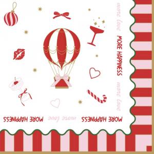 R2S.414CTWI Papírszalvéta 33x33cm,20db-os, Christmas Twist