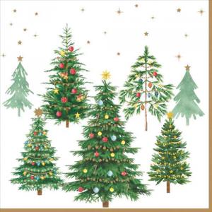 R2S.414FTRE Papírszalvéta 33x33cm, 20db-os, Festive Trees