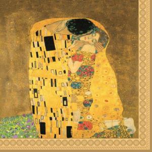 R2S.414KLI1 Papírszalvéta 33x33cm, 20db-os, Klimt: The Kiss