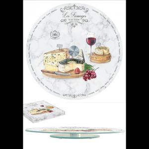 R2S.441LESF Forgó üvegtál 32cm, Les Fromages