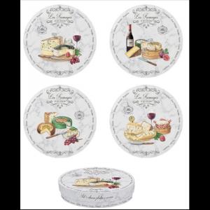 R2S.464LESF Porcelán desszerttányérszett 4db-os, 20cm,dobozban, Les Fromages