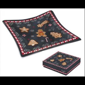 R2S.634GING Üvegtál 13x13cm, dobozban, Gingerbread