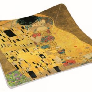 R2S.634KLI1 Üvegtál 13x13cm, dobozban, Klimt: The Kiss