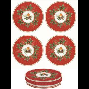 R2S.924CHBE Porcelán desszerttányérszett 4db-os,19cm dobozban, Christmas Berries