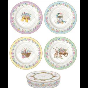 R2S.924SPBL Porcelán desszerttányérszett 4db-os,19cm dobozban, Spring Bloom