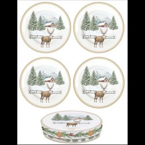 R2S.924WHIF Porcelán desszerttányérszett 4db-os, 19cm, dobozban, White Forest