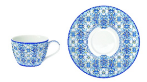 R2S.938MAIB Porcelán presszóscsésze + alj, 110 ml, 1 szett, Maiolica Blue