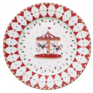 R2S.944CHWO Porcelán desszerttányér 19cm, Christmas Wonderland