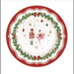 R2S.944MNOE Porcelán desszerttányér 19cm, Magie de Noel