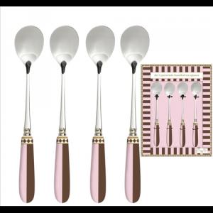 R2S.965SWEM Rozsdamentes teáskanál szett 4 db-os, porcelánnyéllel, Sweet Moments