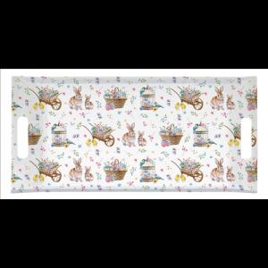 R2S.PA03SPBL Műanyag tálca 41x19cm, Spring Bloom