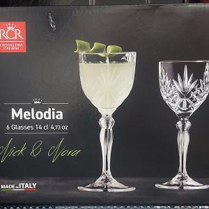 RCR Cristalleria Italiana Melodia Nick-Nora pohár készlet, 14 cl, 6 db