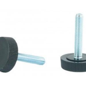 Recézett állítható láb M6x30-as szárral, 25mm méretű talppal, 100 db