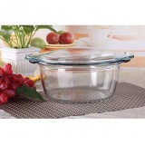 Simax hőűlló mély kerek tál fedővel, 1,5 liter+0,3 liter