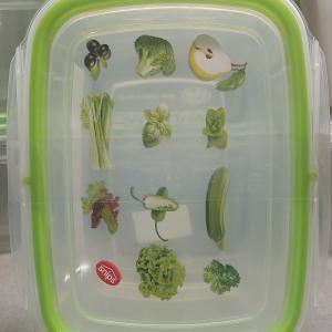 Snip műanyag tároló doboz, zöldségmintás tetővel, zöld, 1,2l, 2 szett