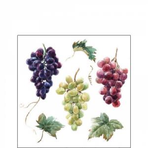 Szőlő mintás szalvéta, AMB.12517240 Wine grapes papírszalvéta 25x25cm,20db-os