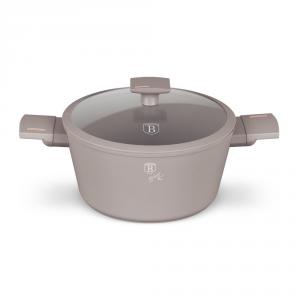 TAUPE bevonatos lábos 24×11,8cm 4,1l+üveg fedő indukciós, BH-8101