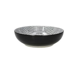 Tognana CHAKRA porcelán salátás tál 25cm fekete-fehér