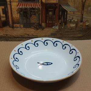 Tognana Kék örvény porcelán mély tányér, 20cm