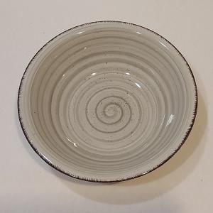 Tognana Louise Corinne kerámia szürke mélytányér, cirmos szélű, 1db