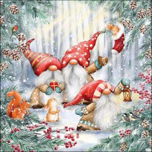 Törpés AMB.33317895 Gnomes snowy forest papírszalvéta 33x33cm, 20db-os