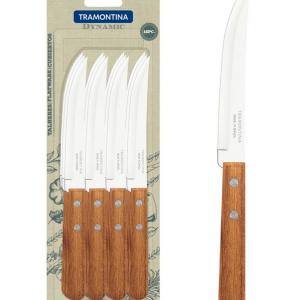 TRAMONTINA DYNAMIC 12 DARABOS STEAK KÉSKÉSZLET SIMA ÉLŰ, FA NYÉLLEL, 22321/905