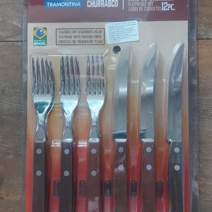Tramontina fanyelű Churrasco kés és villakészlet, 12 db